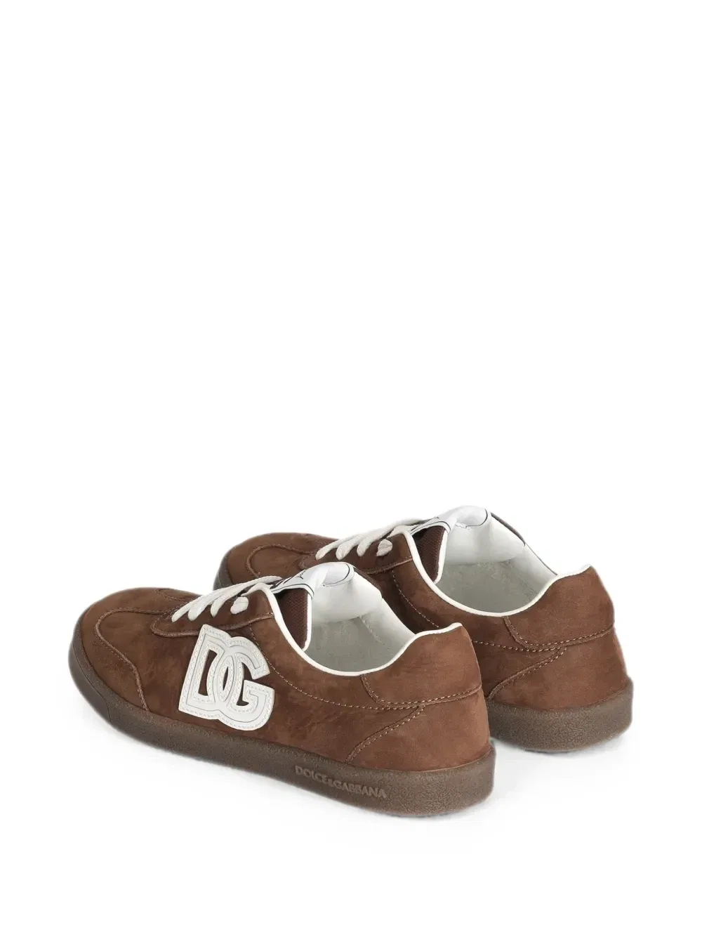 Кроссовки из нубука DG Original Dolce & Gabbana Kids, коричневый — фото 2