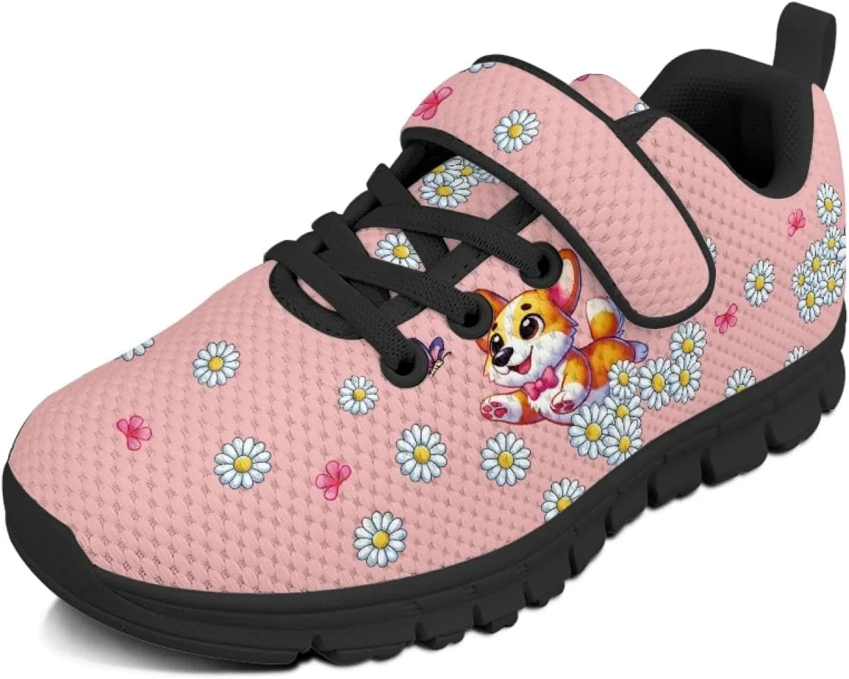 Детские кроссовки для девочек с принтом Dajingkj, Cute Dog Daisy Black