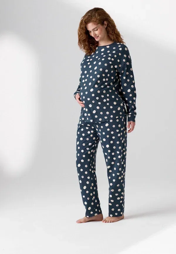 Комплект пижамы из хлопка Tall fit - maternity long sleeve set - pyjama set Next темно-синий Spot — фото 2