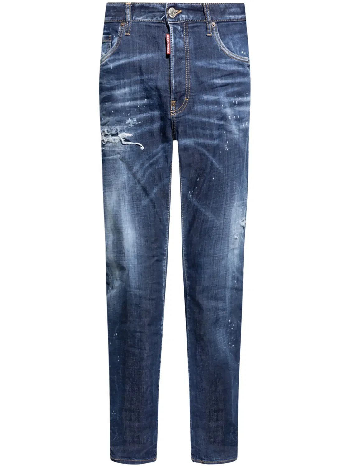 Потертые прямые джинсы DSQUARED2, синий