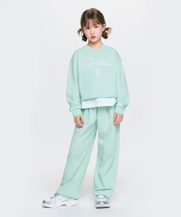 Спортивный комплект из футболки и свитшота, Sportive Athleisure, Mlb Kids, мятный