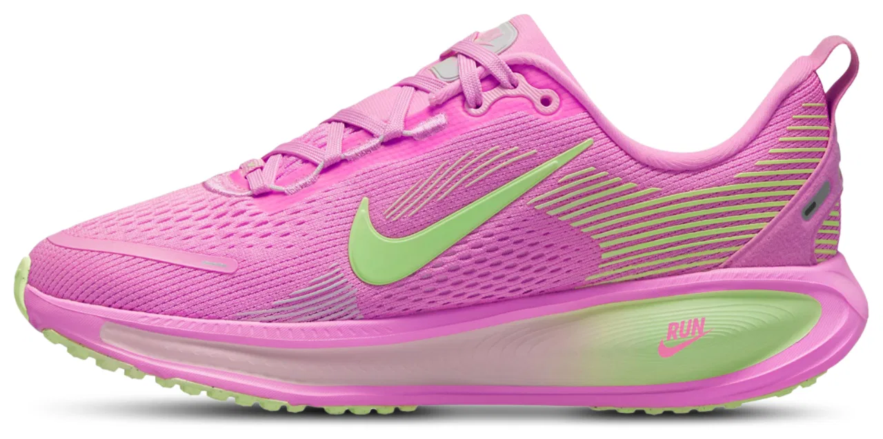 Кроссовки для девочек Vomero 18 Nike, цвет Pink Spell/Barely Volt — фото 2