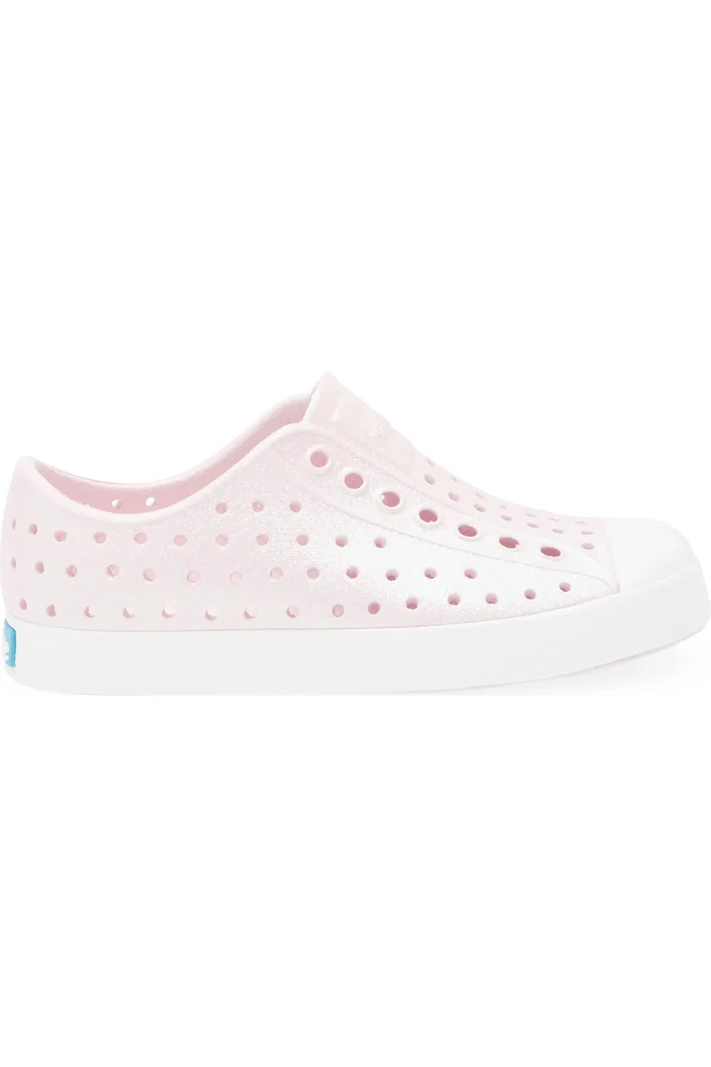 Кеды детские дышащие Jefferson Bling Slip-On Native Shoes, Barely Pink Bling/Shell White — фото 3