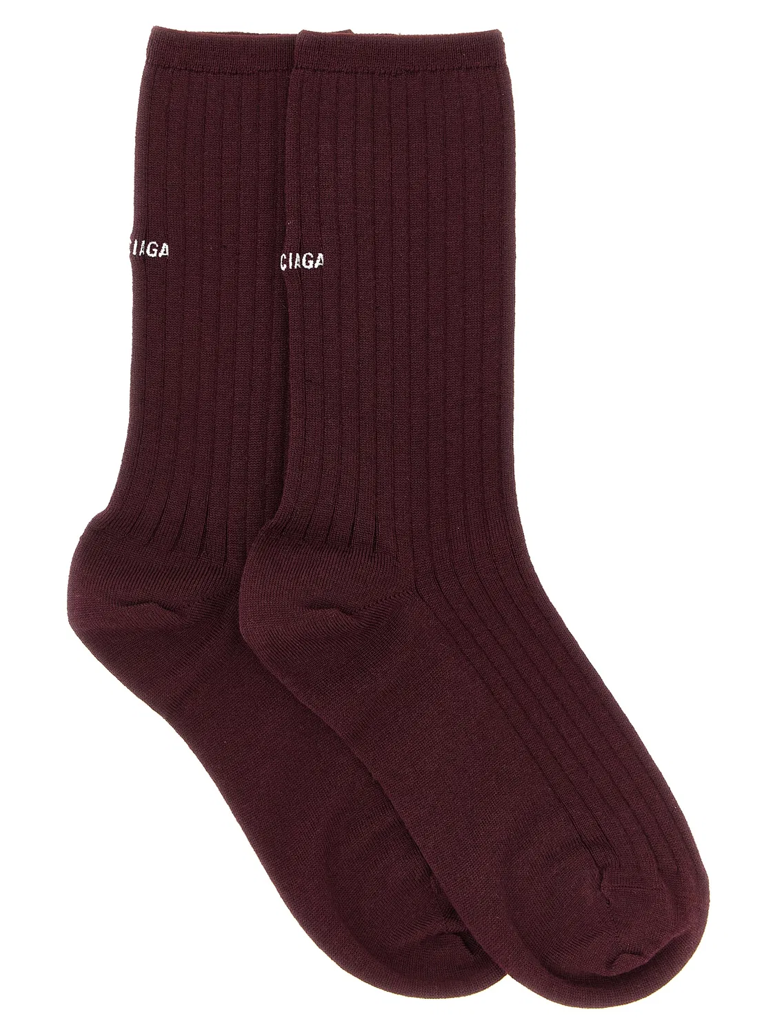 Женские носки с логотипом Bordeaux Wool Socks Balenciaga, Bordeaux