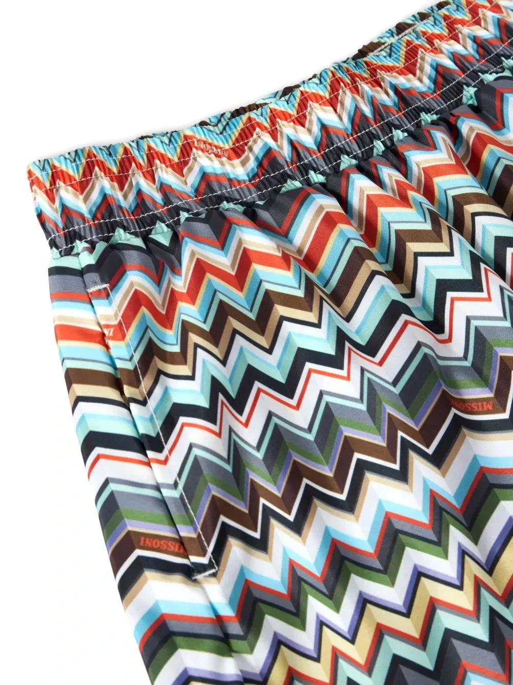 Плавки-шорты с зигзагообразным принтом Missoni Kids, синий — фото 3