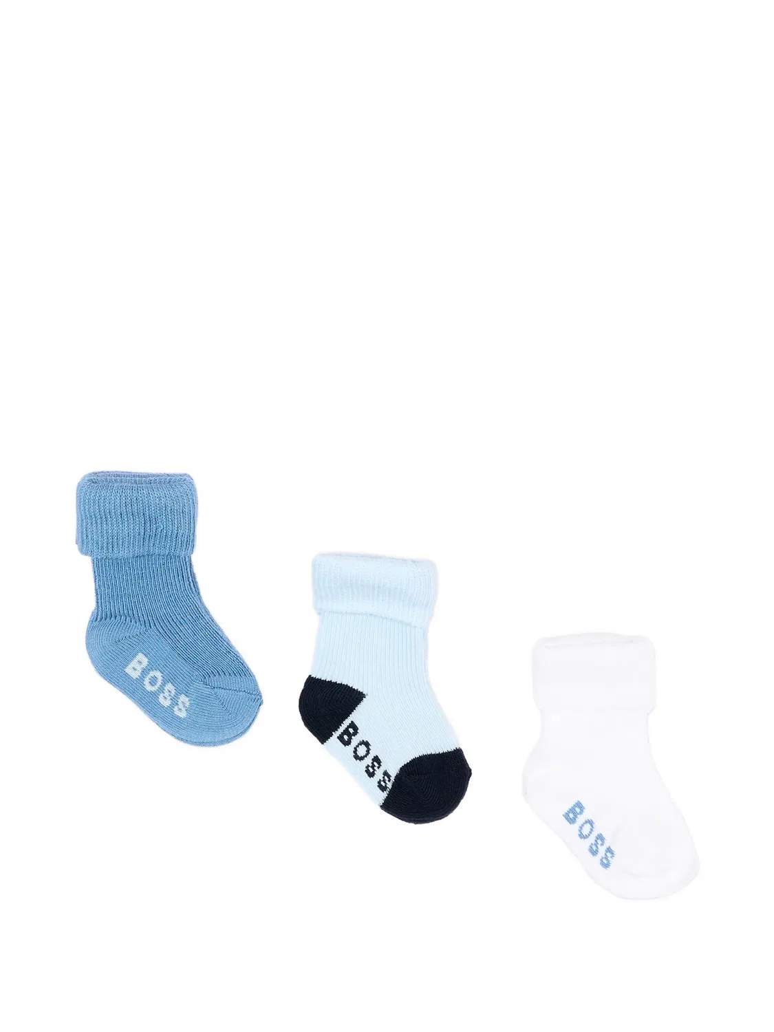 Комплект из трех пар носков с логотипом Boss Kidswear, синий