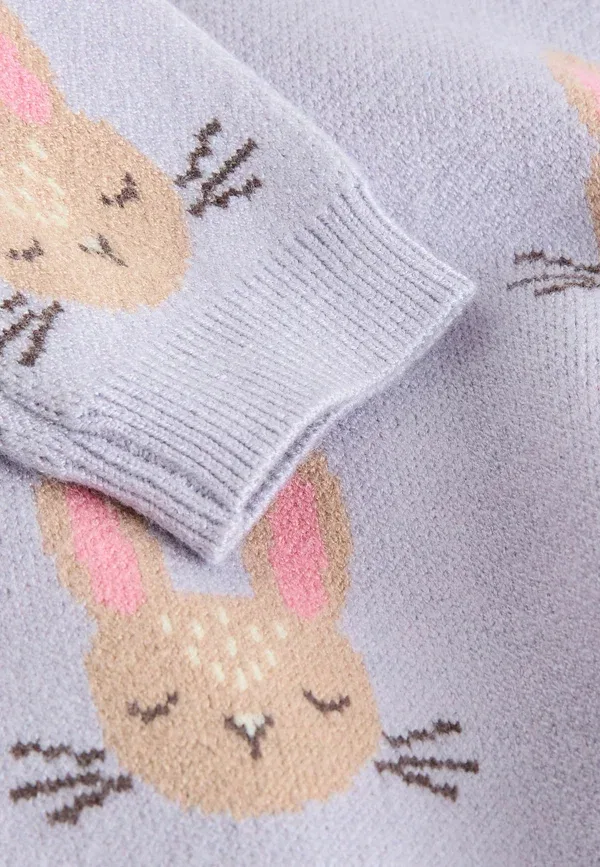 Комплект из джемпера и брюк с принтом Animals Next purple rabbit, фиолетовый — фото 3
