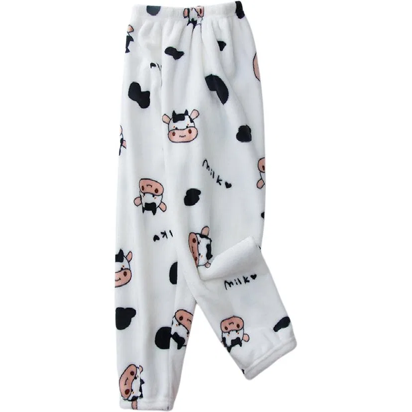 Детские пижамные штаны из флиса с принтом Pink Crown Bear Cotton Gene, Розовый Корона Медведь — фото 3