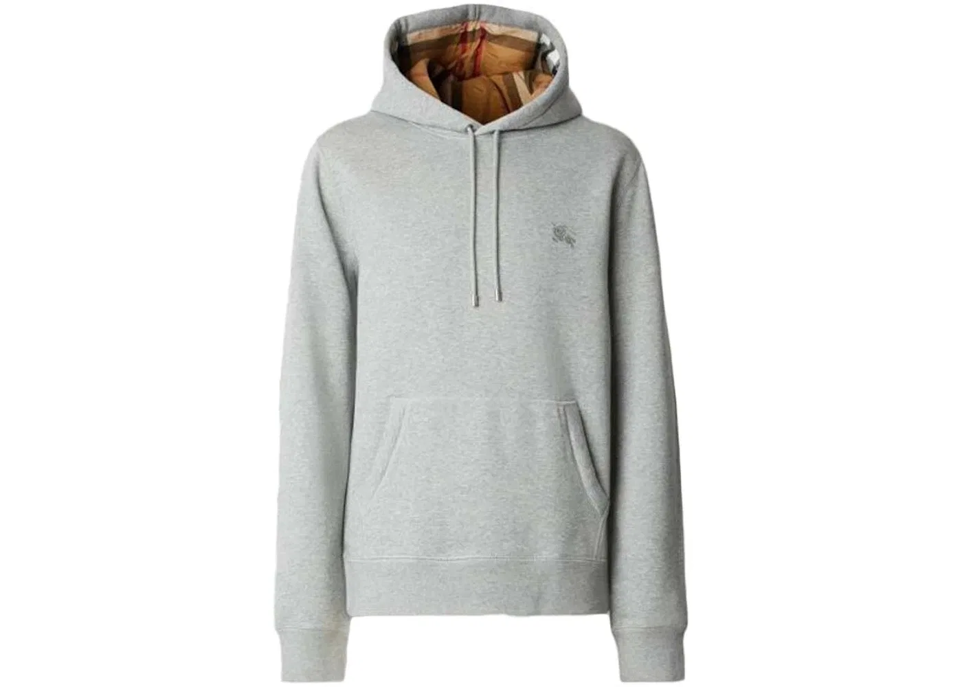 Мужское худи с вышивкой Burberry, Pale Grey Melange