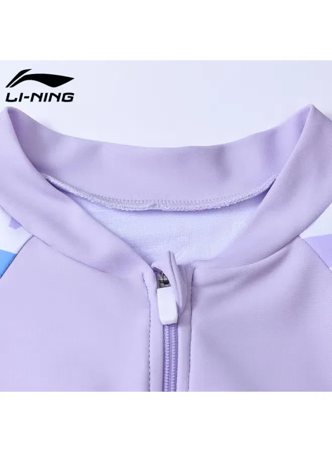 Купальник слитный с шортами для девочки Li-Ning, фиолетовый — фото 4