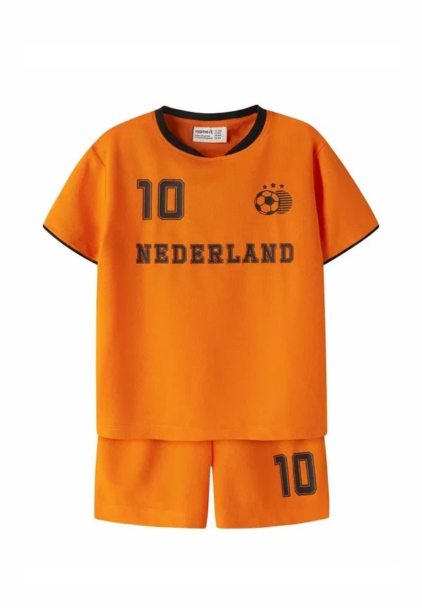 Комплект из шорт и футболки спортивный unisex - tracksuit, Name It, Vibrant Orange, оранжевый