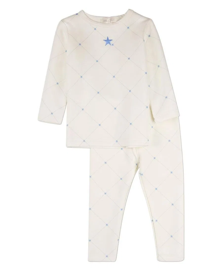 Комплект пижам для мальчика с принтом Stars and Stitching MeMoi, Blue