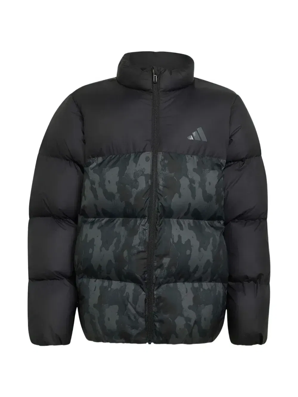 Камуфляжная дутая куртка Adidas Kids, черный — фото 2