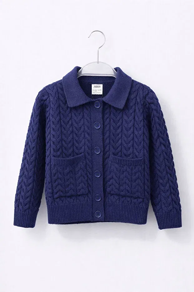 Детский вязаный кардиган с принтом Babylory Kdis Store, Navy Blue