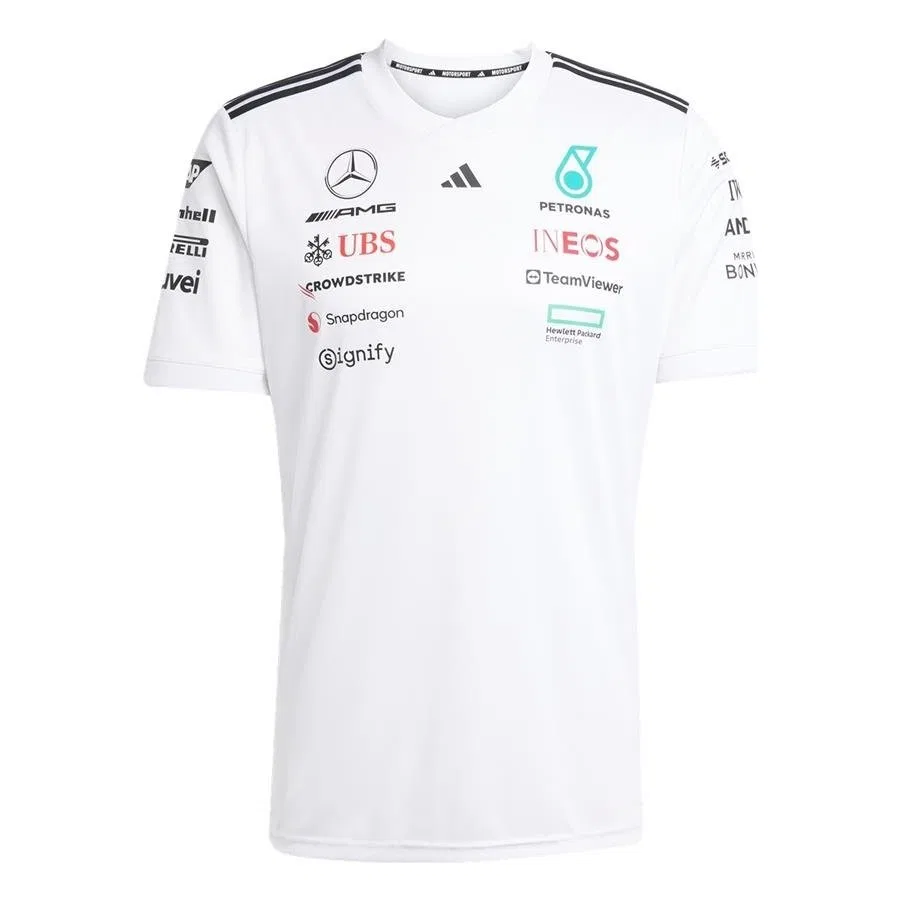 Спортивная футболка с принтом Mercedes-AMG Petronas adidas, Белый