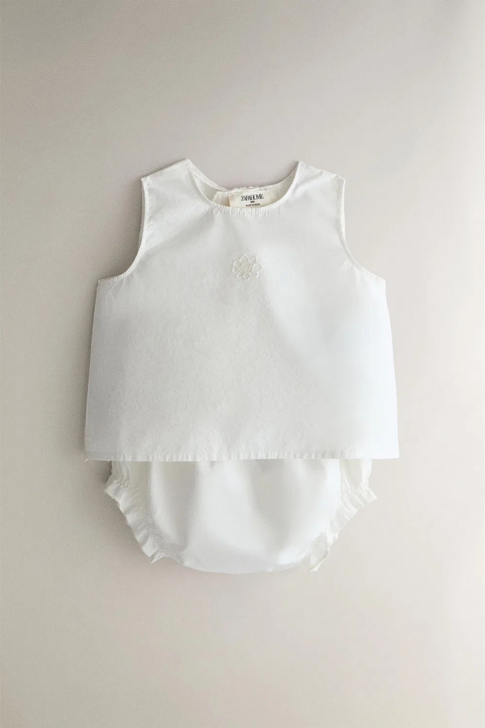 Вышитый детский комплект ZARA, Oyster-white