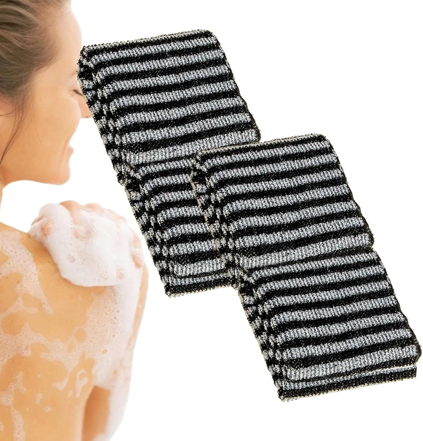 Скраб-салфетки для лица, 2 шт, Nylon, Polyester, Schwarz Generic