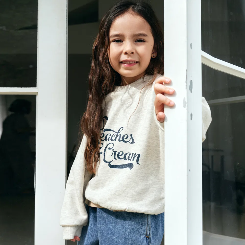 Детский свитшот с логотипом Melange BEACHESAND CREAM KIDS, Серый