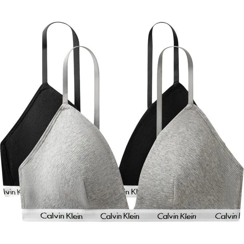 Женский комплект бюстгальтеров без застежки Calvin Klein, Black/Coconut Gray — фото 3