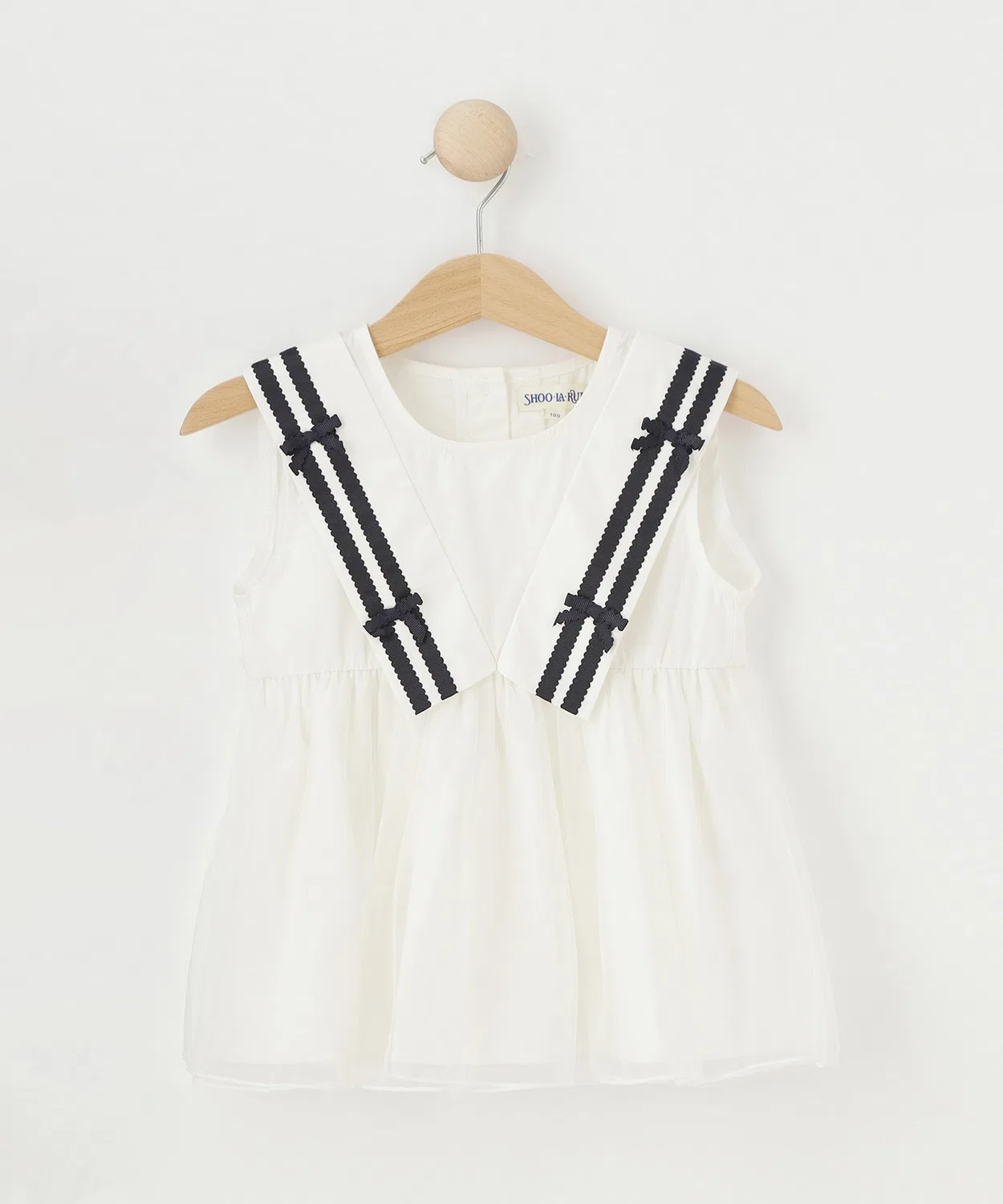 Детская блузка с длинным рукавоми тюлем SHOO・LA・RUE, Off White