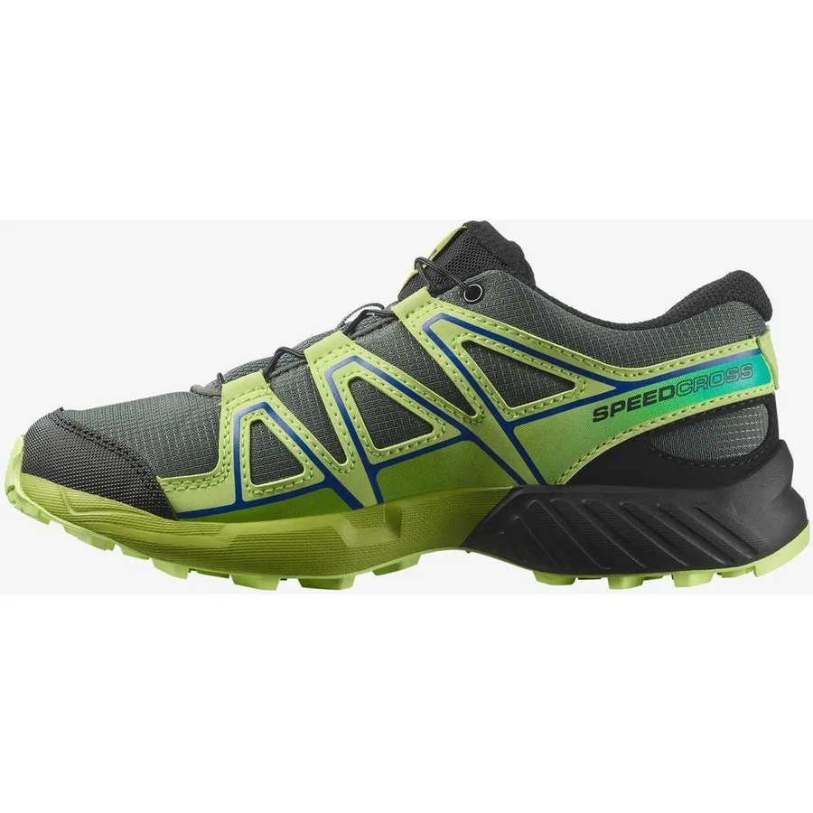 Детские кроссовки для outdoor с протектором Salomon Speedcross J, Зеленый — фото 3