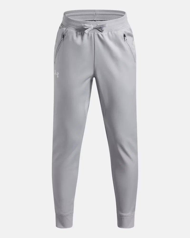 Брюки для мальчиков с внутренним швом 63,5 см, на кулиске, UA Pennant UnderArmour, Mod Gray Light Heather/White