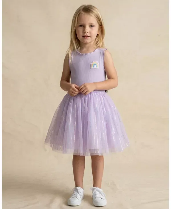 Детское платье-пачка с принтом Chloe Rainbow Tutu Petite Hailey, фиолетовый — фото 2