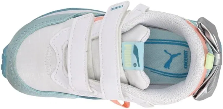 Детские слипоны для девочек с бантом Rider FV PUMA, Blue — фото 4