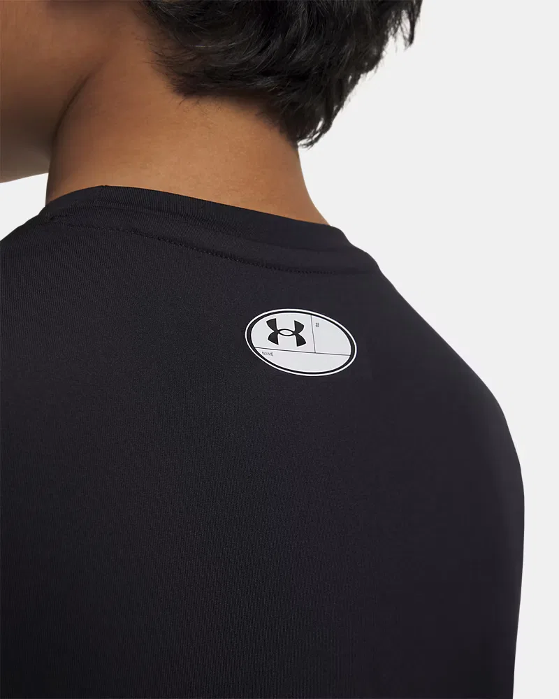 Лонгслив ультралегкий влагоотводящий HeatGear Armour UnderArmour, Black/White — фото 3