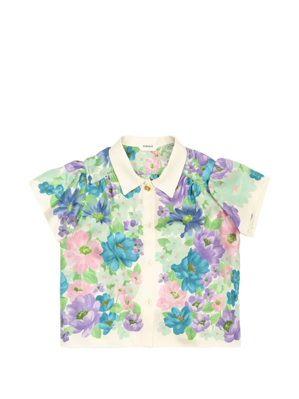 Рубашка The Meadow Baby с цветочным принтом Versace Kids, белый
