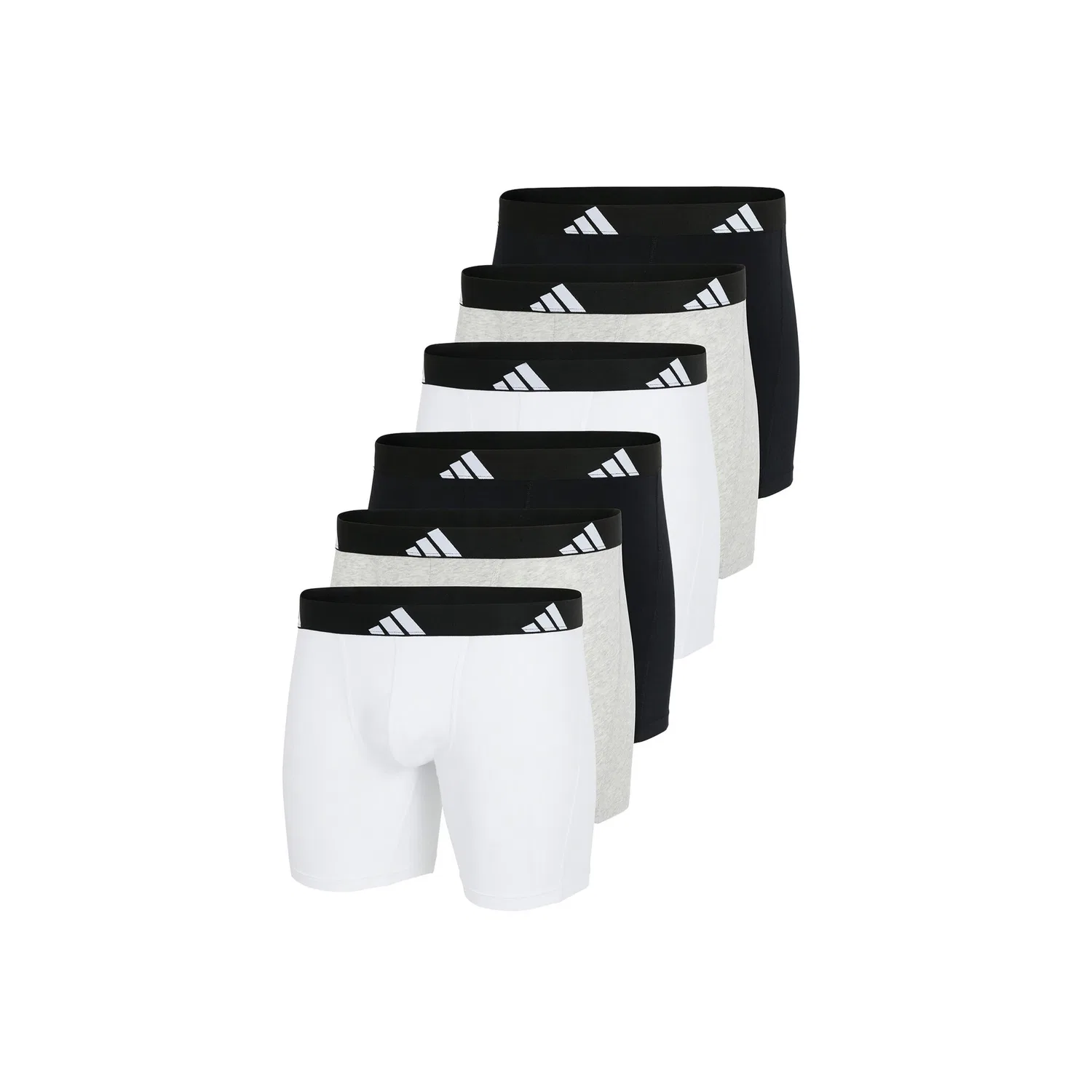 Мужские боксеры из стрейч-хлопка в 6 штук Adidas Originals, Black/White/Gray