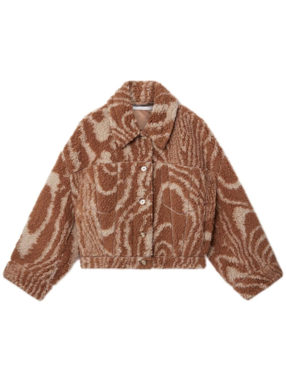 

Stella McCartney куртка из шерпы с принтом, коричневый