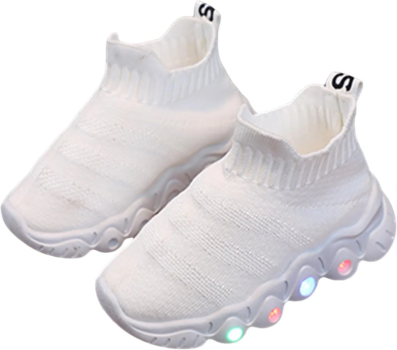 Детские кроссовки с LED-подсветкой для мальчиков и девочек, White — фото 3