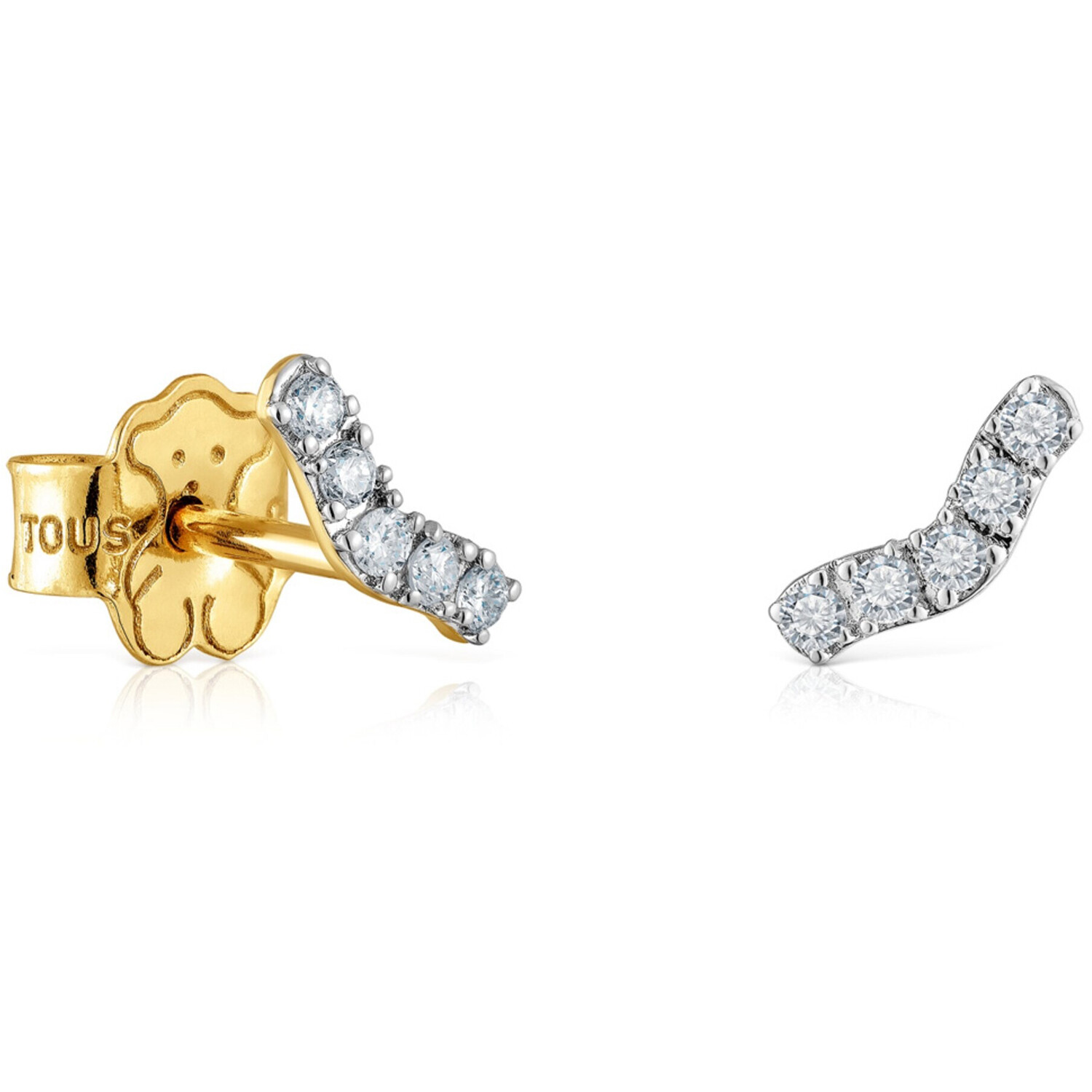 

Серьги Tous Gold Strip With 0.08ct Diamonds Les Classiques, золото