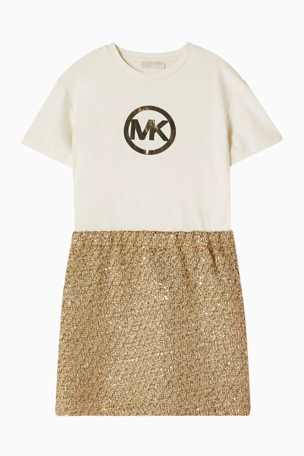 Платье с принтом-логотипом из твида Michael Kors Kids