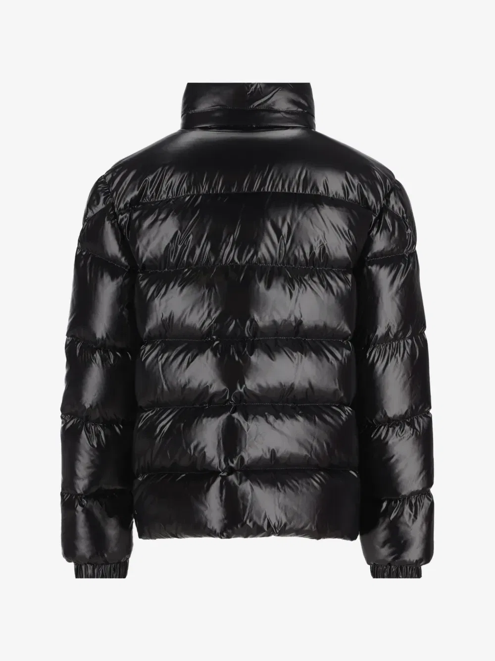 Стеганая пуховая куртка с высоким воротником Moncler Enfant, черный — фото 2