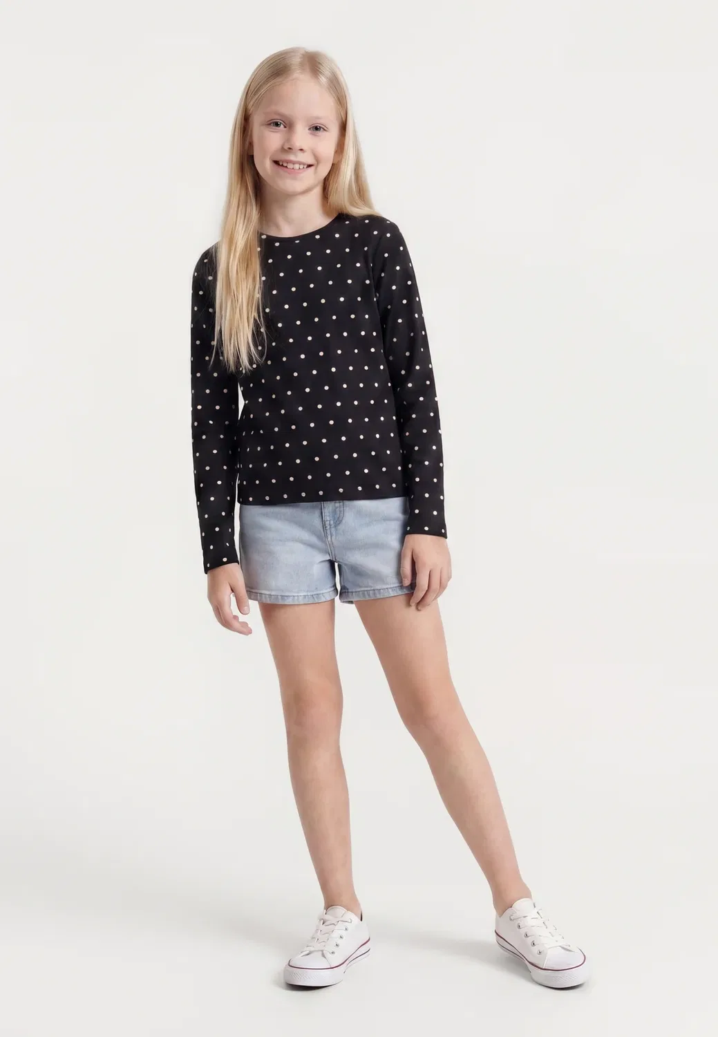 Топ с длинными рукавами Kogtrinny life o neck Only Girls, Black/Tofu