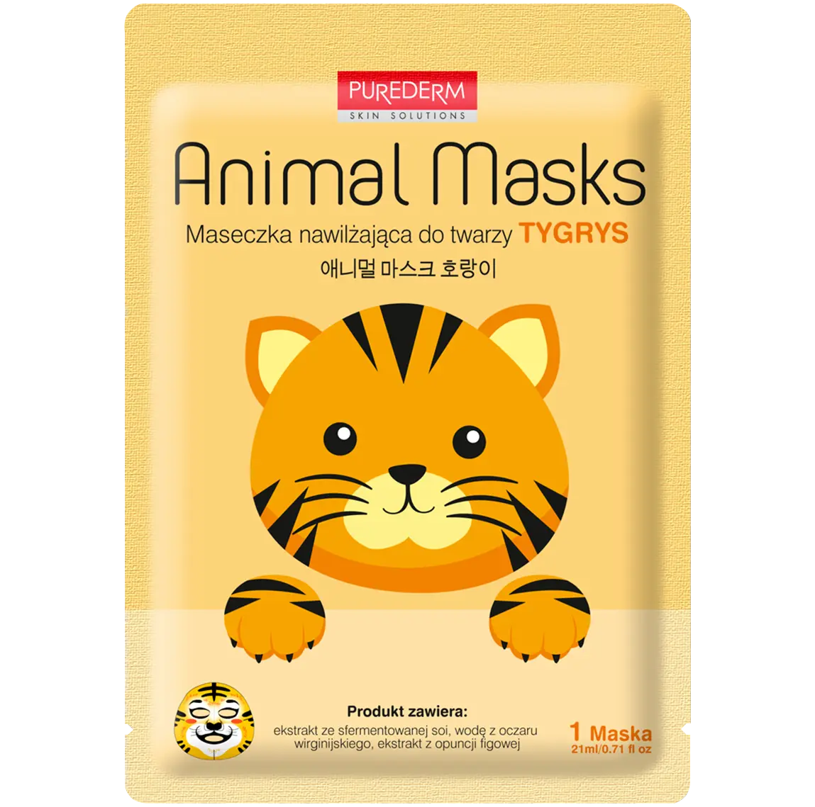 

Purederm Animal Masks увлажняющая маска для лица, 1 шт.