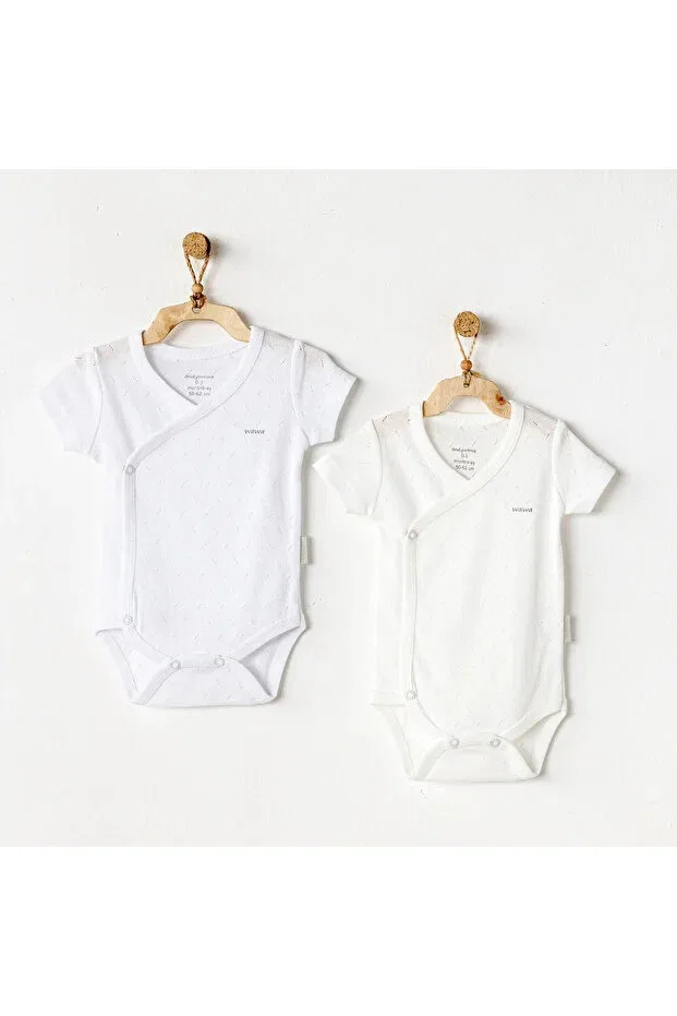 Детское боди-комбинезон для девочек хлопковый Ac25555 jacquard basic 2-piece bodysuit Andywawa, Ecru/White