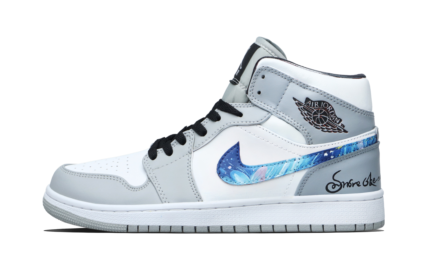 

Jordan Air 1 Silver Dome Trail устойчивые к истиранию кроссовки для баскетбола Mid top Unisex Blue