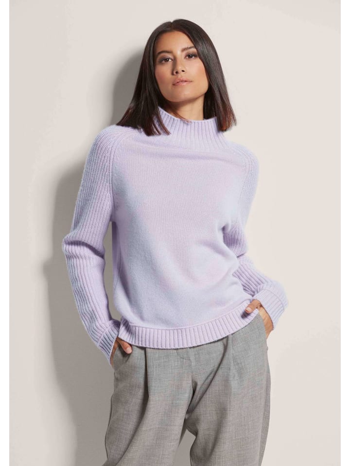 

MADELEINE Повседневный шерстяной свитер со стоячим воротником светло-аметистового цвета