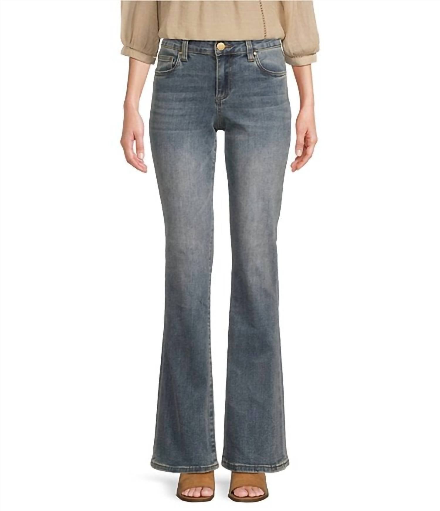 

Джинсы Mid Rise Bootcut в цвете Worthy с эффектом средней выстилки KUT FROM THE KLOTH, Worthy W/Med Base Wash