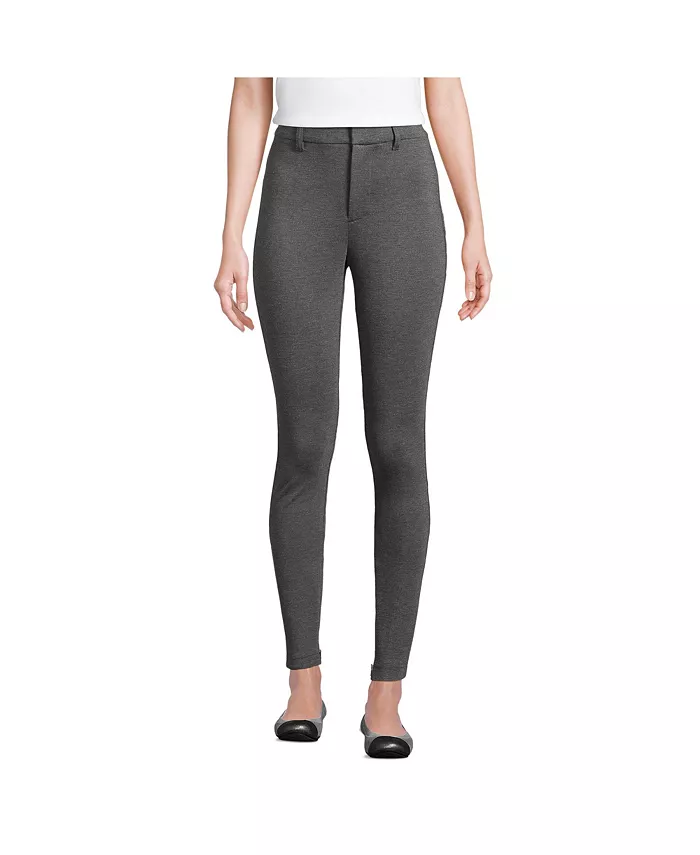 

Женские леггинсы Ponte Polished с высокой талией Lands' End, серый