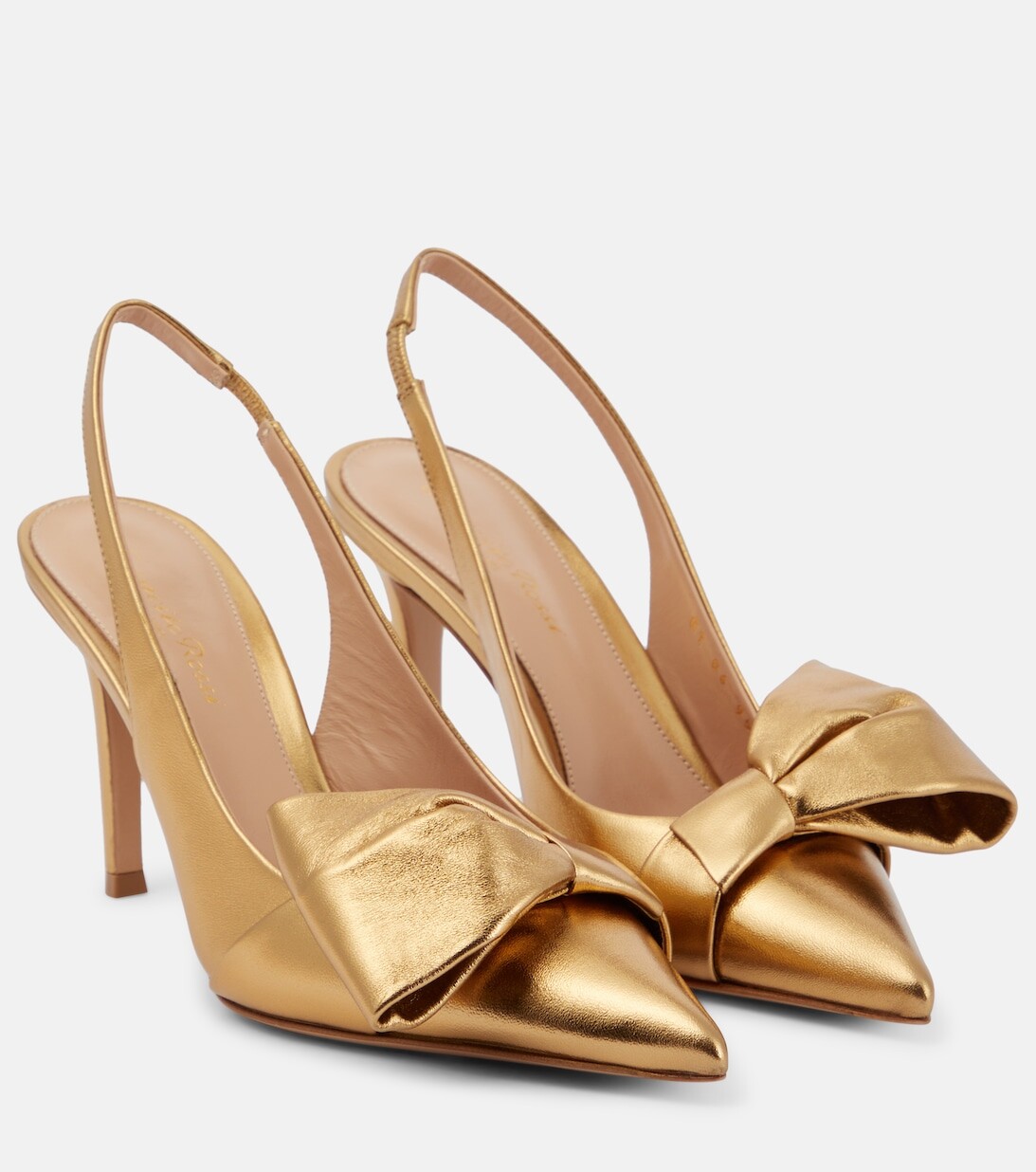 Туфли Safira из металлизированной кожи с ремешком на пятке Gianvito Rossi, черный