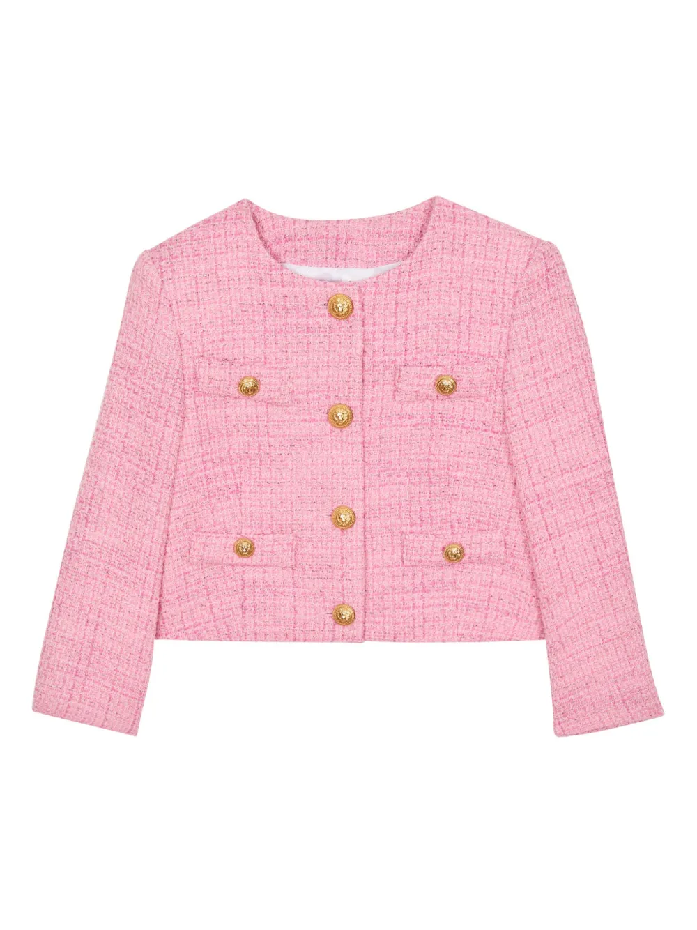 

Твидовая куртка Balmain Kids, розовый