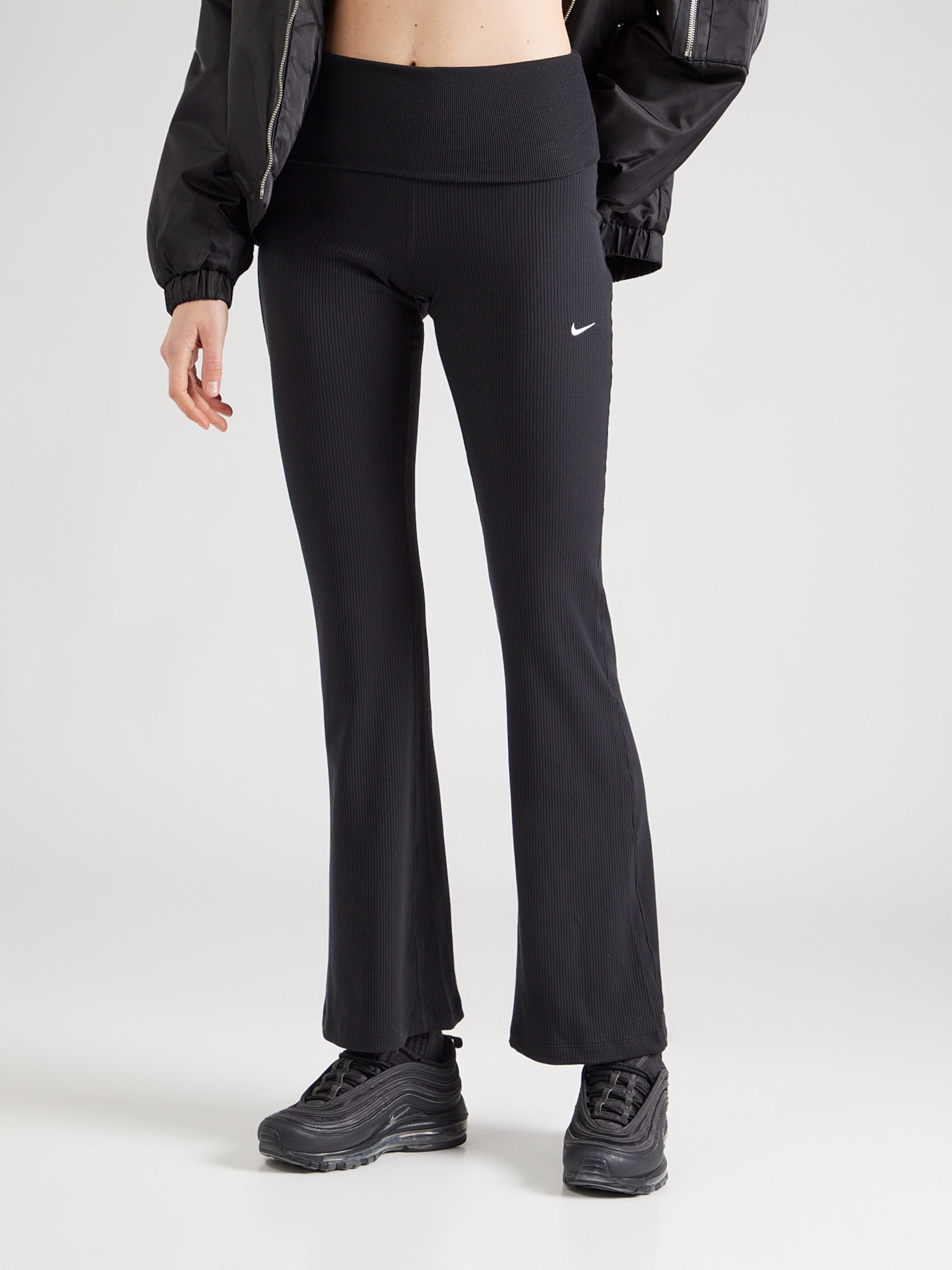 Nike Sportswear Черные леггинсы с расклешенным низом — фото 3