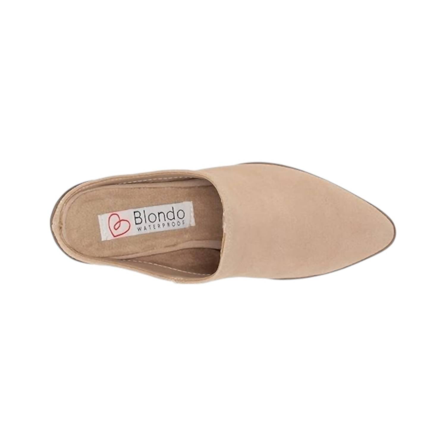 Женские замшевые мюли Nicole из замши песочного цвета Blondo, цвет sand suede