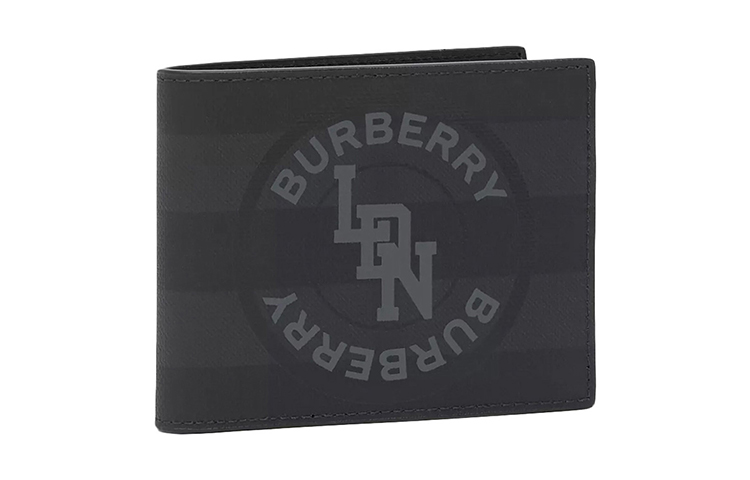 Визитница из ПВХ, кошелек мужской темный угольно-серый Burberry — фото 2