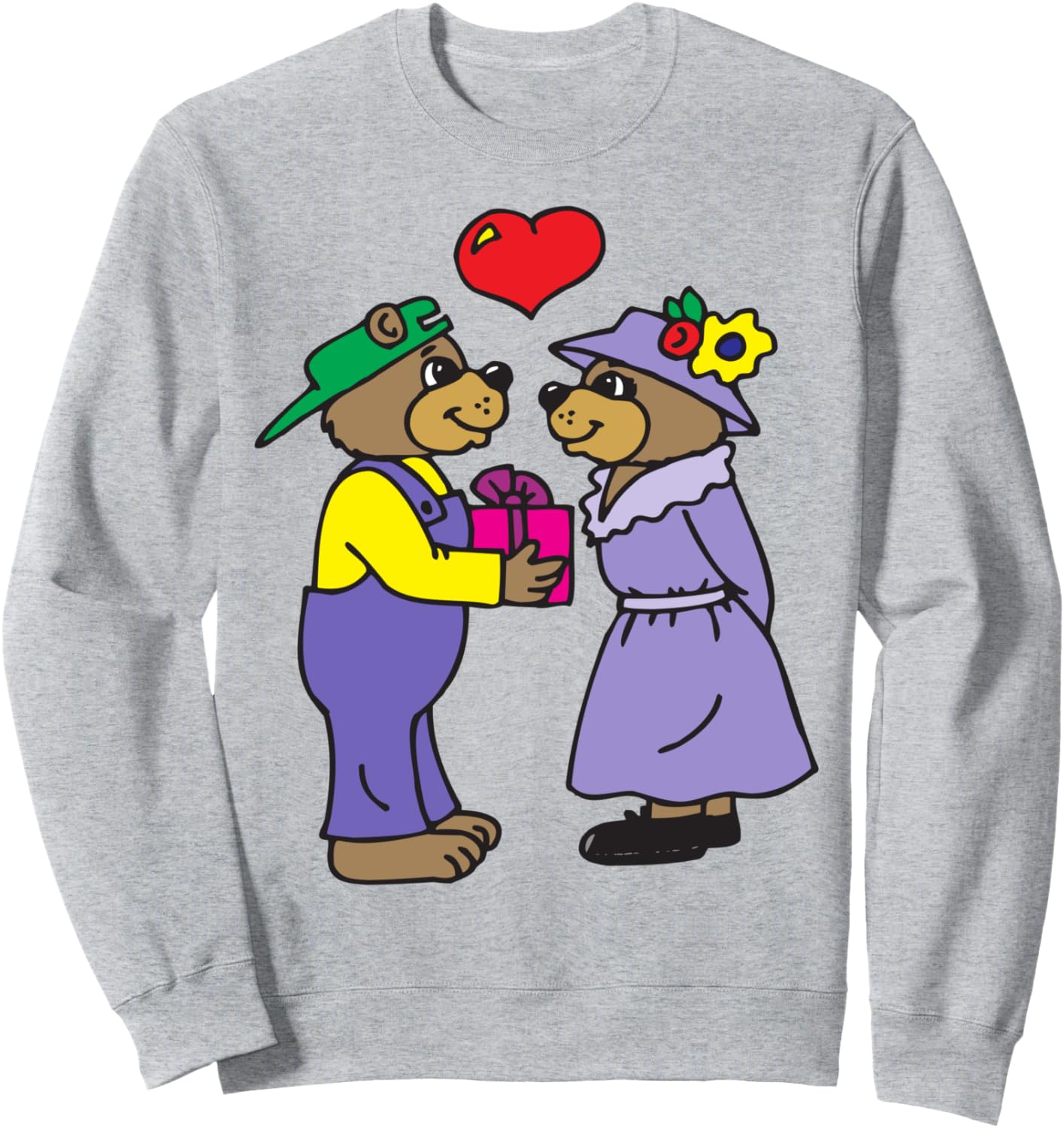

Толстовка с изображением пары мультяшных медведей Fashion Tees, серый