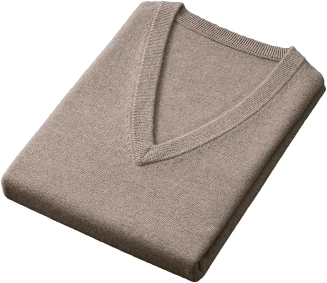 

Мужской свитер с v-образным вырезом из кашемира и хлопка